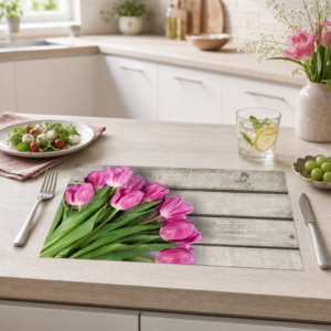 Tulpen – pinke Blüten - Tischset Papier – Bild 2
