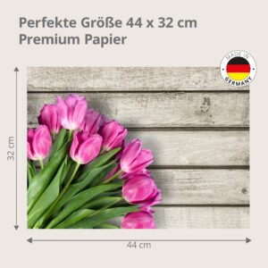 Tulpen – pinke Blüten - Tischset Papier – Bild 3