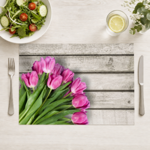 Tulpen – pinke Blüten - Tischset Papier – Bild 1