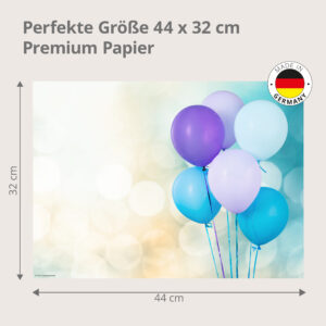 Blaue Party Luftballons - Tischset Papier – Bild 3