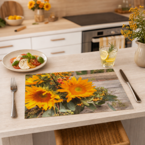 Sonnenblumen Herbststrauß mit Beeren - Tischset Papier – Bild 2