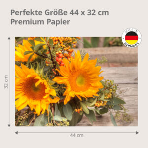 Sonnenblumen Herbststrauß mit Beeren - Tischset Papier – Bild 3