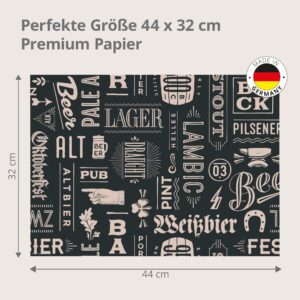 Bier-Typografie - Tischset Papier – Bild 3
