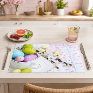 Ostereier Arrangement mit Blüten - Tischset Papier – Bild 2