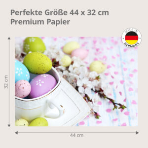 Ostereier Arrangement mit Blüten - Tischset Papier – Bild 3