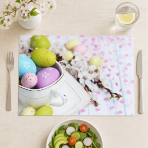 Ostereier Arrangement mit Blüten - Tischset Papier – Bild 1