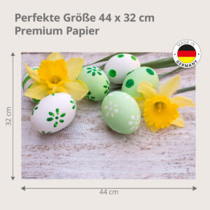 Grüne Ostereier mit Narzissen - Tischset Papier – Bild 3