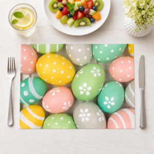 Ostereier mit zarten Pastelltöne - Tischset Papier – Bild 1