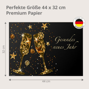 Silvester – goldene Sektgläser - Tischset Papier – Bild 3