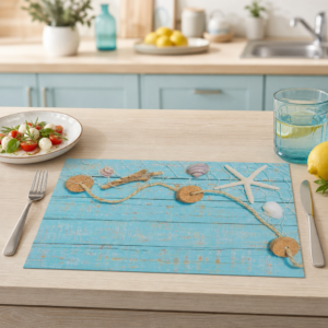 Strandidyll mit Seesterne und Muscheln - Tischset Papier – Bild 2
