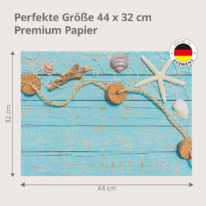 Strandidyll mit Seesterne und Muscheln - Tischset Papier – Bild 3