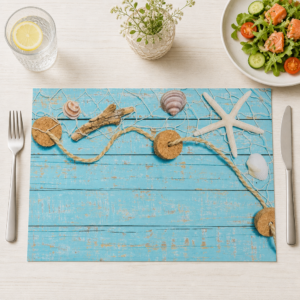 Strandidyll mit Seesterne und Muscheln - Tischset Papier – Bild 1