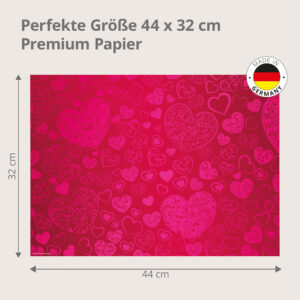 Herzmuster in pink - Tischset Papier – Bild 3