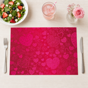 Herzmuster in pink - Tischset Papier – Bild 1