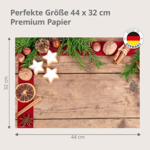 Adventsstimmung mit Zimtsternen und Gewürzen – Papiertischsets Großpackung – Bild 3