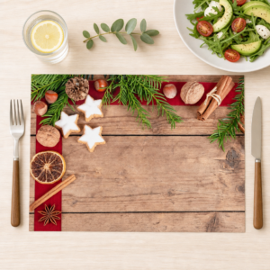 Adventsstimmung mit Zimtsternen und Gewürzen – Papiertischsets Großpackung – Bild 1