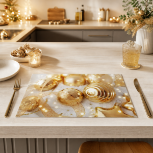 Goldene Weihnachtskugeln - Tischset Papier – Bild 2