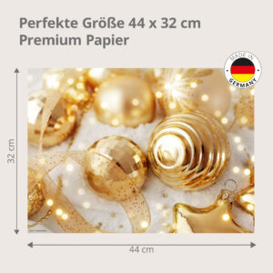 Goldene Weihnachtskugeln - Tischset Papier – Bild 3