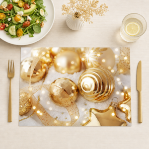 Goldene Weihnachtskugeln - Tischset Papier – Bild 1