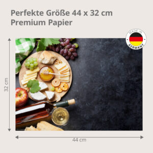 Käse-Honig-Brett mit Weißwein - Tischset Papier – Bild 3