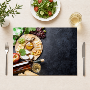 Käse-Honig-Brett mit Weißwein - Tischset Papier – Bild 1