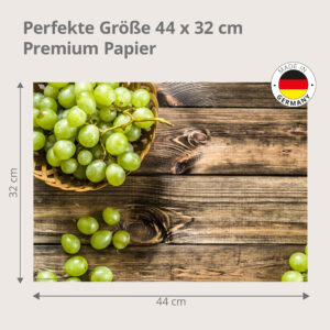 Grüne Trauben im Korb - Tischset Papier – Bild 3