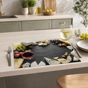 Leckere Käseplatte mit Wein - Tischset Papier – Bild 2