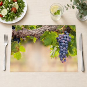 Weinberg – rote Trauben an der Rebe - Tischset Papier – Bild 1