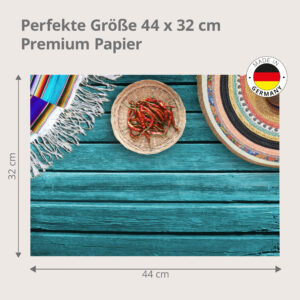 Chilis und Sombrero - Tischset Papier – Bild 3