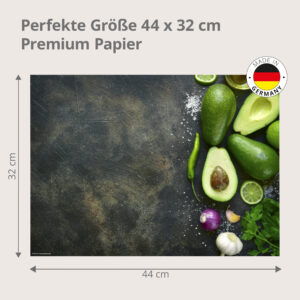 Avocados – Zutaten für Guacamole - Tischset Papier – Bild 3