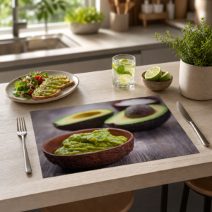 Guacamole – cremige Avocado-Creme in der Schale - Tischset Papier – Bild 2