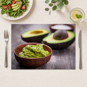 Guacamole – cremige Avocado-Creme in der Schale - Tischset Papier – Bild 1