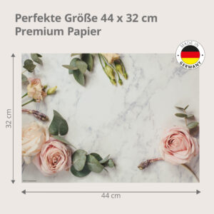 Rosen auf Marmor - Tischset Papier – Bild 3