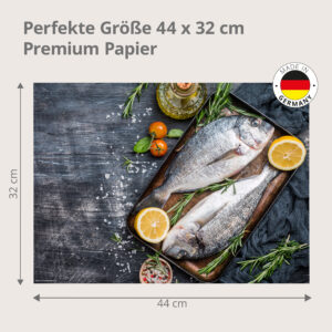 Dorade mit frischen Kräutern - Tischset Papier – Bild 3