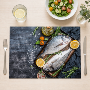Dorade mit frischen Kräutern - Tischset Papier – Bild 1