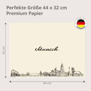 Munich Skyline - Tischset Papier – Bild 3
