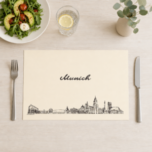 Munich Skyline - Tischset Papier – Bild 1