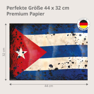 Kuba-Flagge retro - Tischset Papier – Bild 3