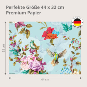 Kolibris & bunte Blüten - Tischset Papier – Bild 3