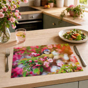 Blaumeise im Frühling - Tischset Papier – Bild 2