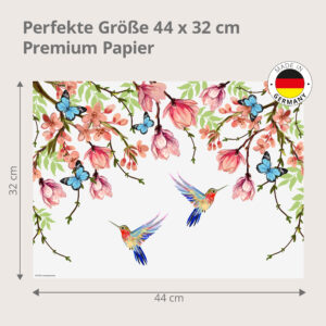 Kolibris & Magnolien - Tischset Papier – Bild 3