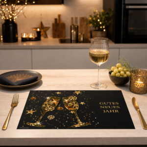Gutes Neues Jahr – goldene Sektgläser - Tischset Papier – Bild 2