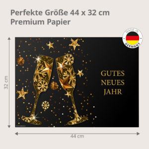 Gutes Neues Jahr – goldene Sektgläser - Tischset Papier – Bild 3