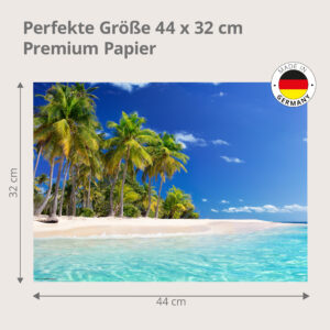 Karibikstrand mit Palmen - Tischset Papier – Bild 3
