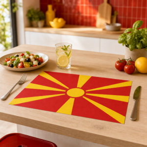 Nordmazedonien-Flagge - Tischset Papier – Bild 2