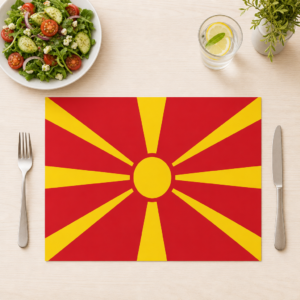 Nordmazedonien-Flagge - Tischset Papier – Bild 1