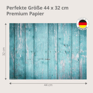 Türkis Holz – verwitterte Planken in Shabby-Chic - Tischset Papier – Bild 3