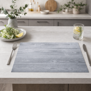 Graues Holz – hellgraue Planken in Shabby-Weiß - Tischset Papier – Bild 2