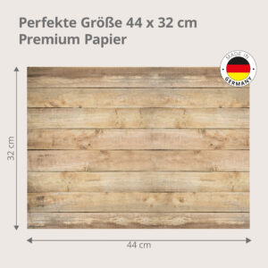 Vintage Holz Beige-Braun - Tischset Papier – Bild 3