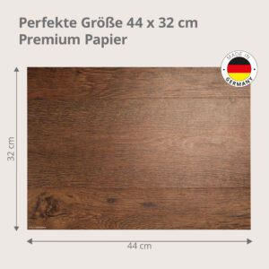 Dunkle Eiche mit Maserung - Tischset Papier – Bild 3
